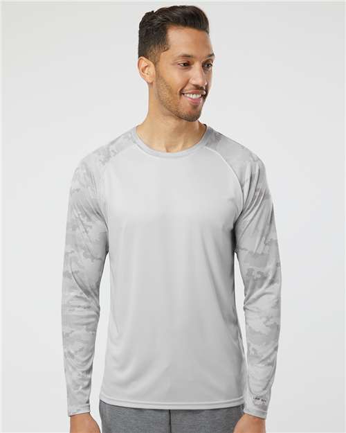 Cayman Performance Camo Colorblocked Long Sleeve T-Shirt