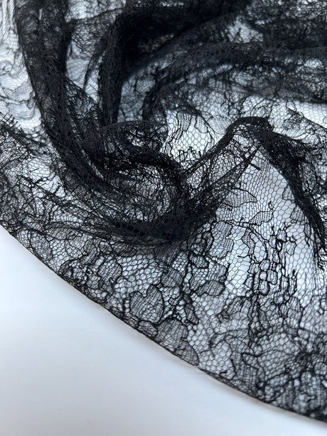 Black Floral Lace Polyamide Cotton