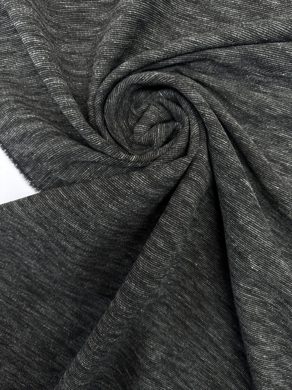 Wool Blend Fabric Gray Black Stretch