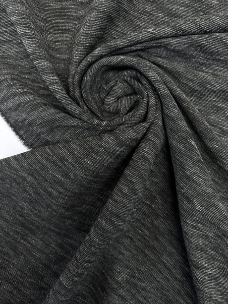 Wool Blend Fabric Gray Black Stretch