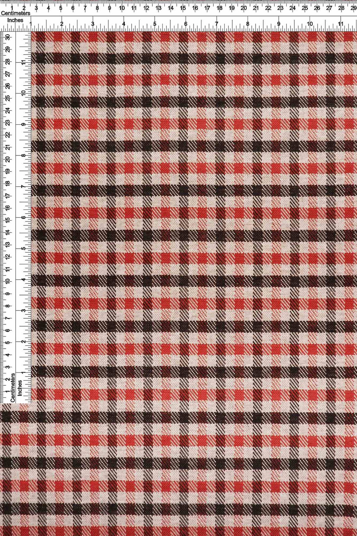 1 Yard Black & Red Plaid Double Knit Jacquard Fabric 220 GSM, 58/60? Wide Polyester Rayon Spandex Blend