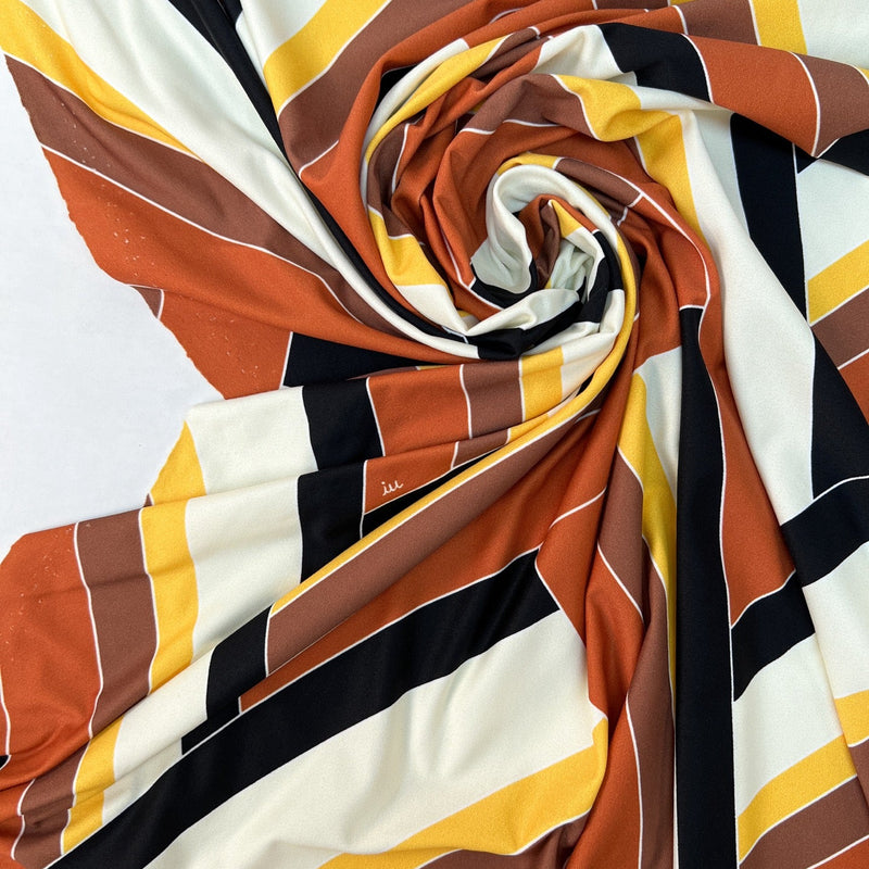 Polyamide Elastane Knitted Blend Printed Yellow Beige