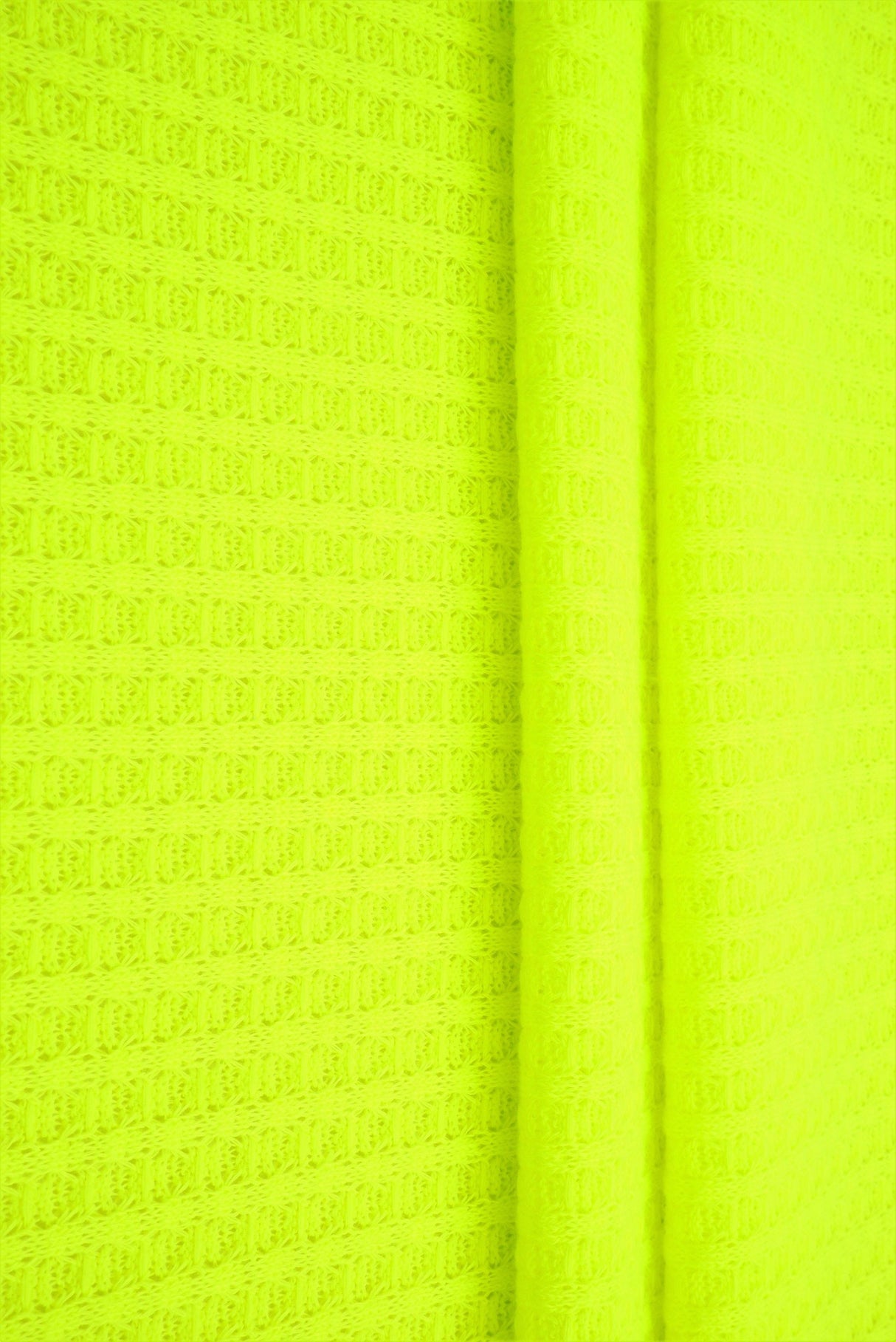 Waffle Stretch Knit Fabric Solid
