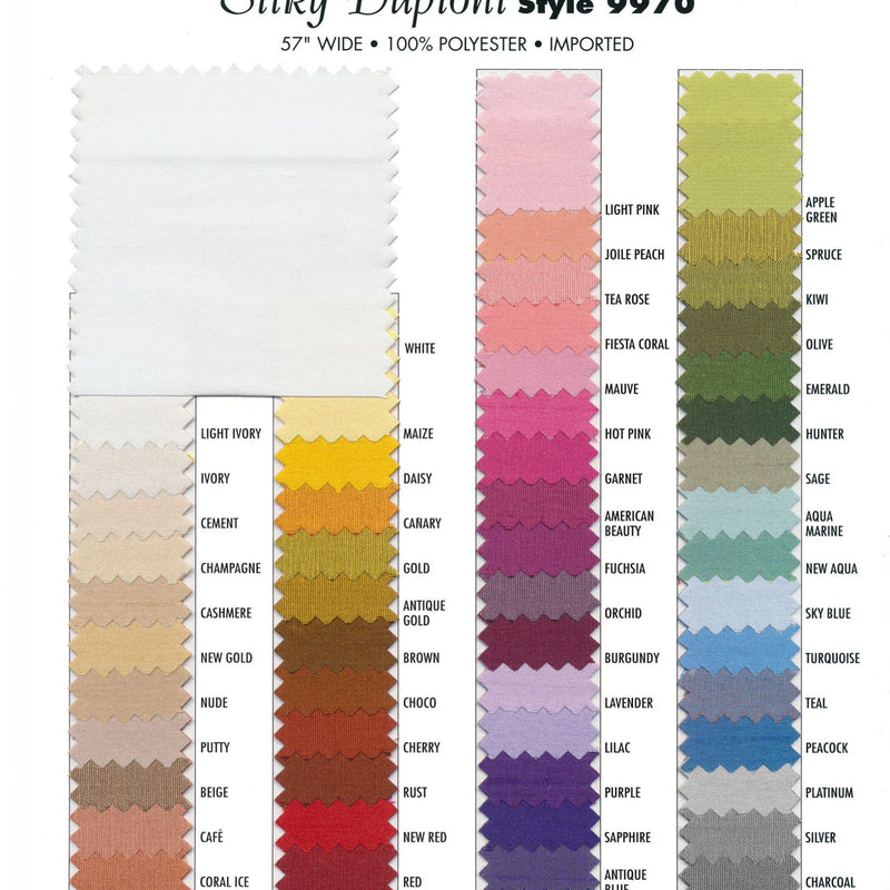 Silky Dupioni Polyester Fabric - Textured Shantung Satin, 57" Wide (1 Yard)