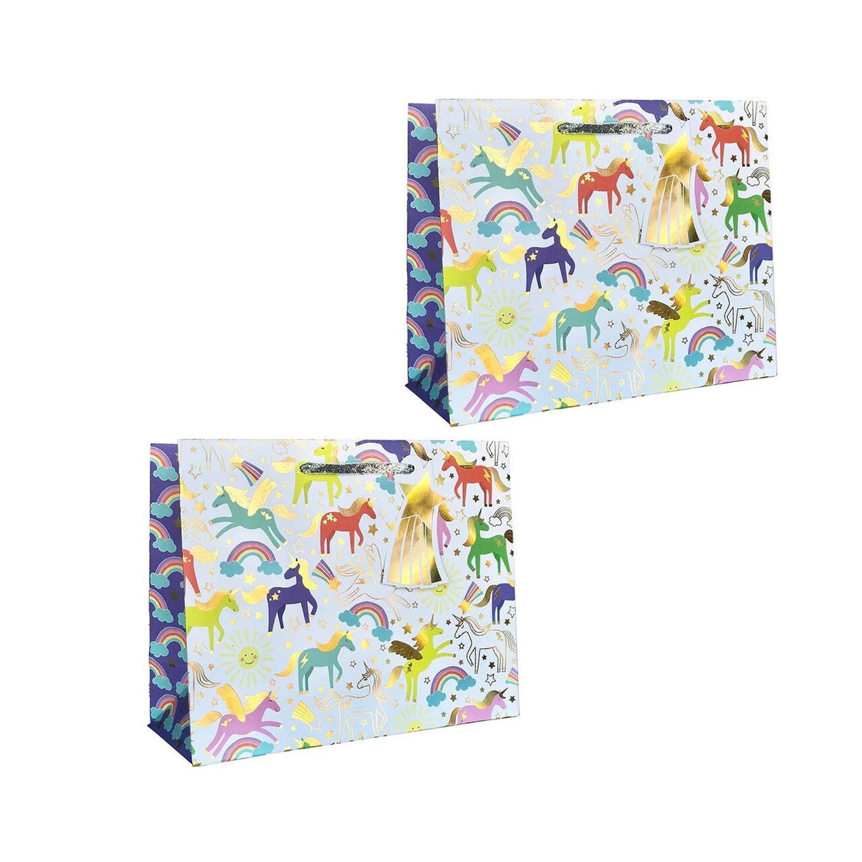 Vibrant Patterned Gift Bags 10" x 5" x 12-1/2"