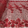 Beaded 3D Floral Lace Fabric