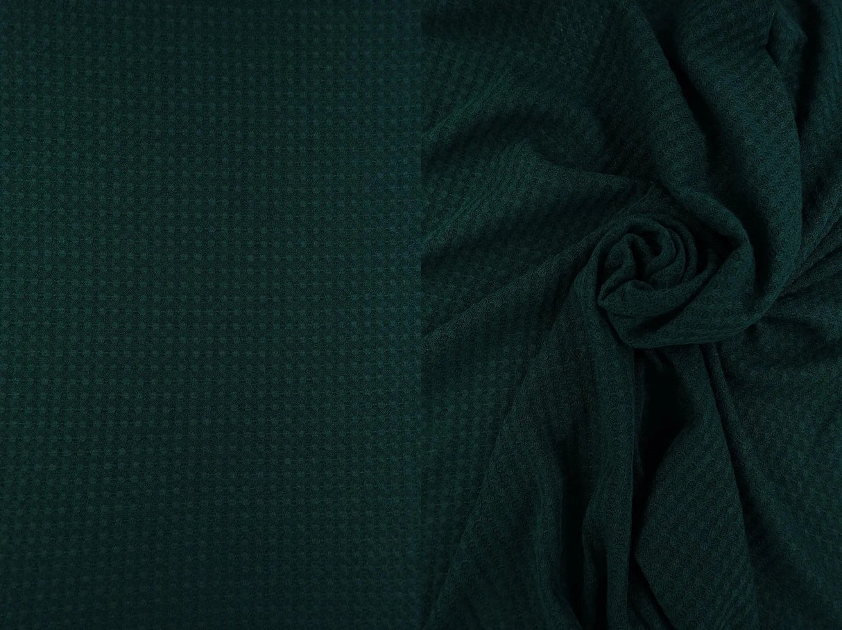 Waffle Solid Knit Fabric 1 Yard Soft Stretch Textured Material 58/60" Wide