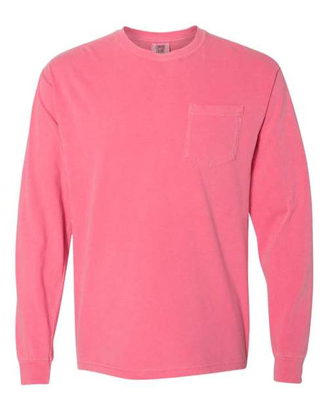 Comfort Colors® Garment-Dyed Heavyweight Crewneck Long Sleeve Pocket T-Shirt