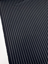 Wool Suit Fabric Striped Black Stretch
