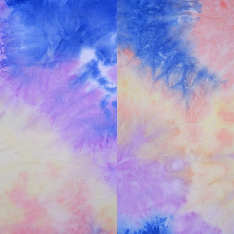 1 Yard Brushed DTY Tie Dye Knit Fabric 170 GSM, 58/60'' Wide Polyester Spandex Blend
