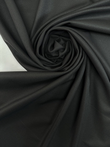 Black Polyester Viscose Twill
