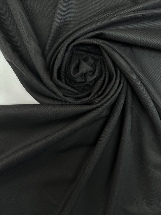 Black Polyester Viscose Twill