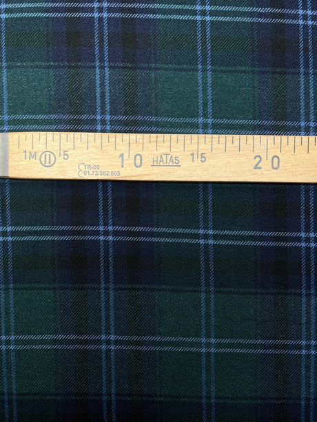 Wool Cotton Checked Tweed Coat Fabric