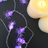 10 LED String Light Spider – Battery Operated, White/Purple