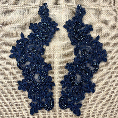 Beaded Floral Lace Applique