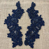 Beaded Corded Floral Lace Applique Pair