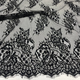 Embroidered Lace Fabric with Eyelash Scallop