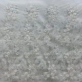 1 Yard Beaded 3D Floral Lace Fabric Embroidered 100 Percent Polyester Net Mesh 52 inch Width