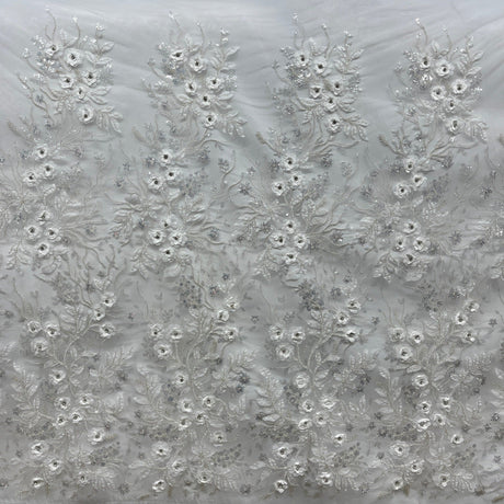 Beaded 3D Floral Lace Fabric 52" Wide