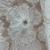 Beaded 3D Floral Lace Fabric 52" Wide