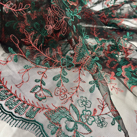 Embroidered Lace Mesh Floral