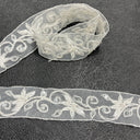 Beaded Corded Lace Trim White Ivory