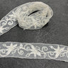 Beaded Corded Lace Trim White Ivory