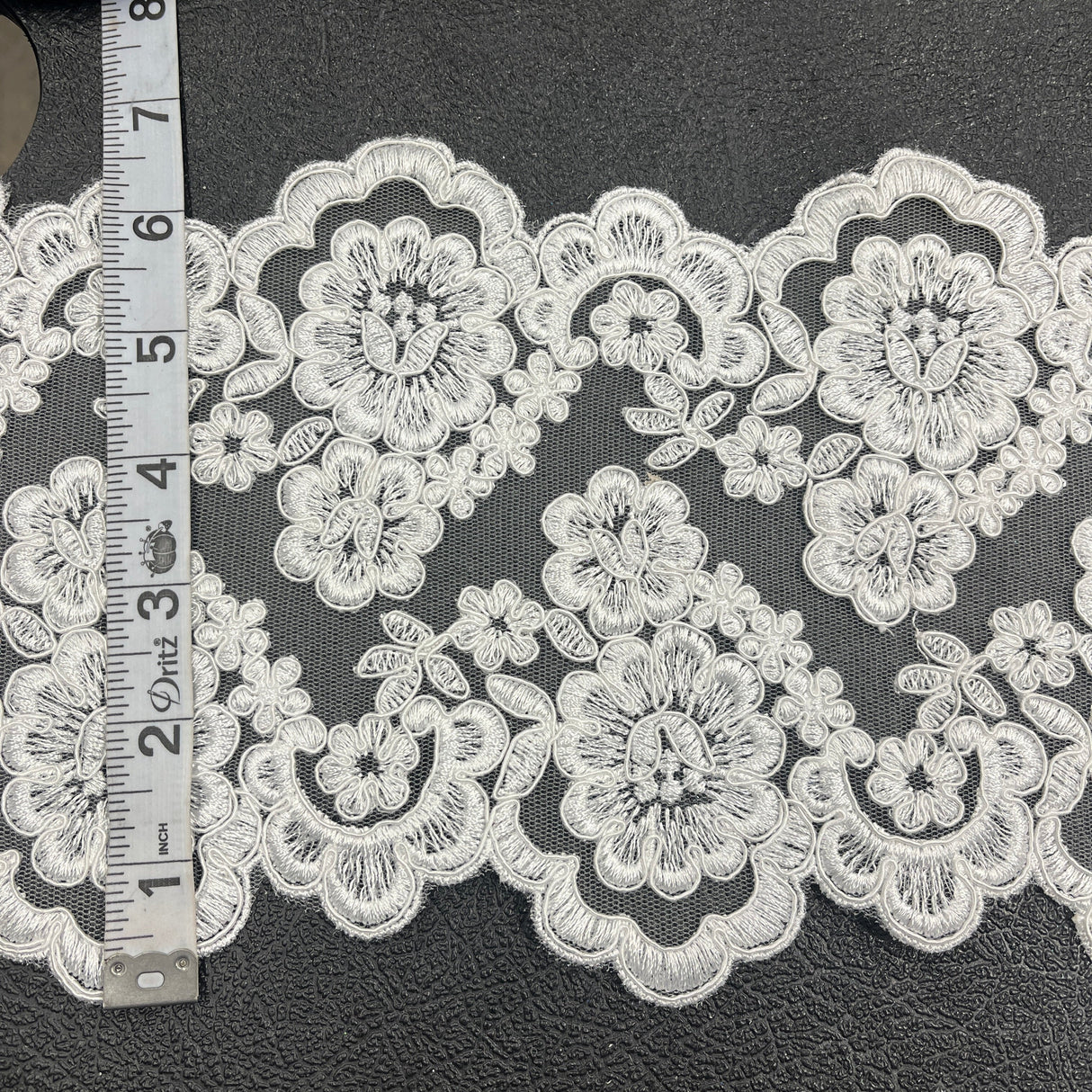 Embroidered Mesh Corded Lace Trim