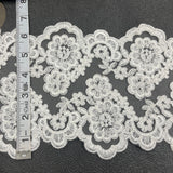 Embroidered Mesh Corded Lace Trim
