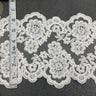 Corded Double Sided Lace Trimming Polyester Fabric - Embroidered Net Mesh, 6.5" Width (1 Yard)