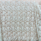 Beaded 3D Floral Lace Fabric - 3D Floral Embroidered Net Mesh, 52" Wide (1 Yard)