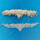 Beaded Lace Applique Embroidered on 100% Polyester Net Mesh 16" x 3.5"