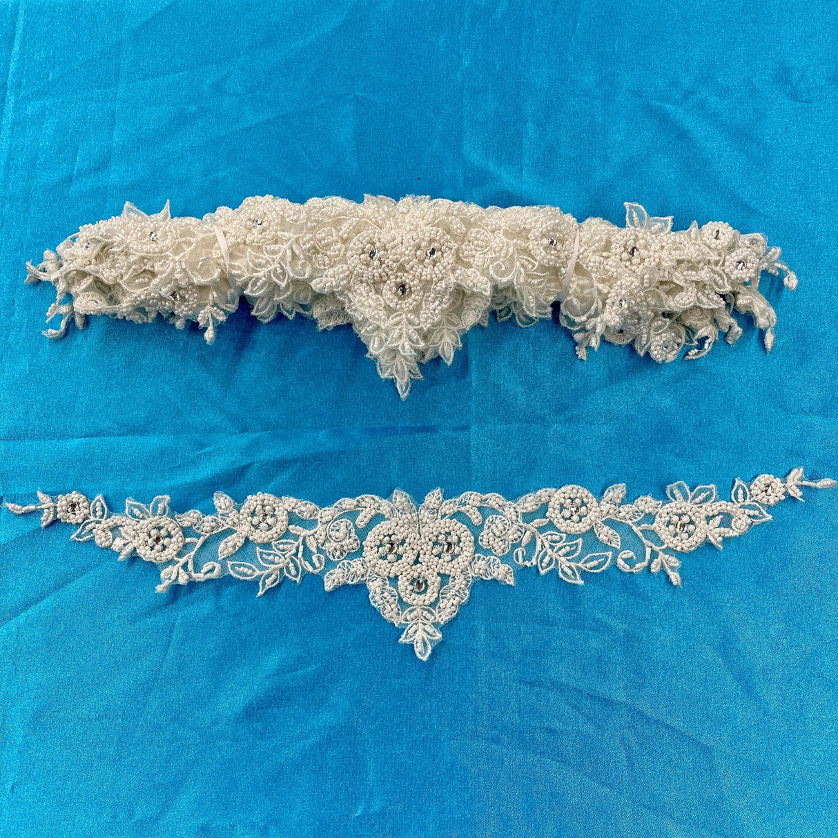 Beaded Lace Applique Embroidered Net Mesh
