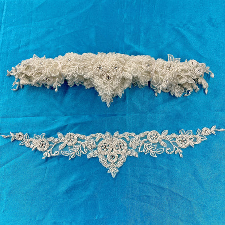 Beaded Lace Applique Embroidered Net Mesh