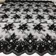 Beaded Corded Bridal Lace Black