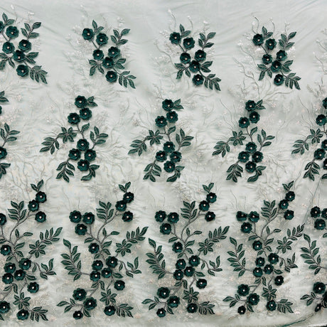 3D Floral Beaded Lace Mesh