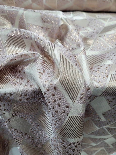 Pink Rose Gold Brocade Fabric