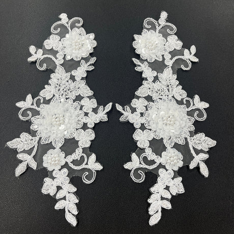 Beaded Floral Lace Applique