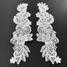 Beaded Corded Floral Lace Applique 10" x 3"