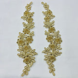 Beaded Corded Floral Lace Applique