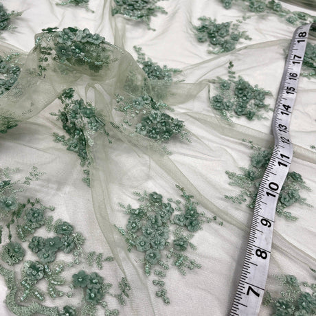 Beaded 3D Floral Lace Trimming