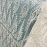 1 Yard Elegant White Corded Bridal Lace Fabric on 100% Polyester Net Mesh 48 inch Width
