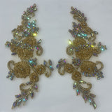 Embroidered Rhinestone Floral Applique
