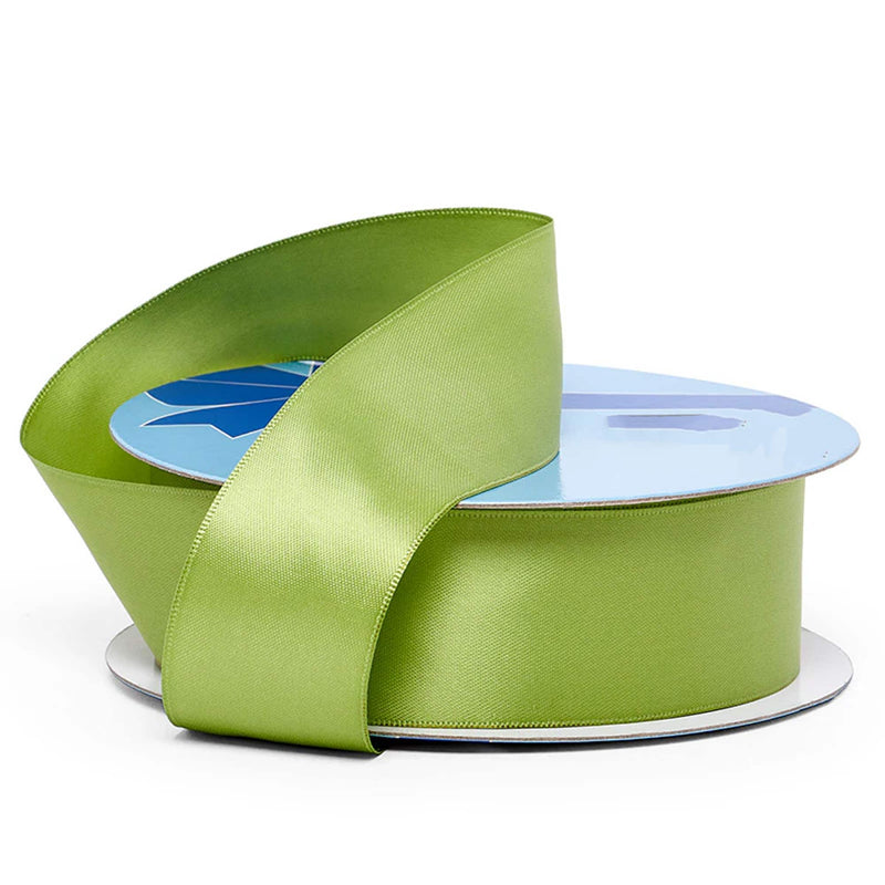 Smooth Solid Color Satin Roll – Premium Quality 1/4 '' X 100 yd Single Faced 1 / roll Apple Green