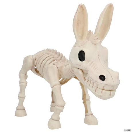 Standing Donkey Skeleton Halloween Tabletop Decoration for Display, stands upright for an eerie Halloween yard display