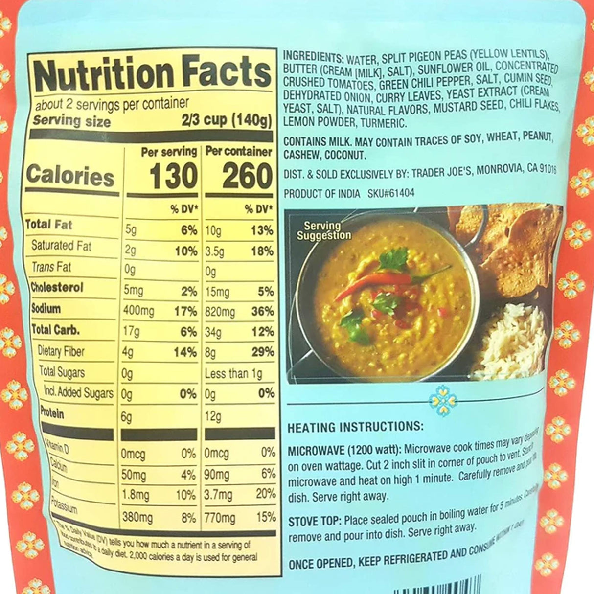 Yellow Tadka Dal 10 oz