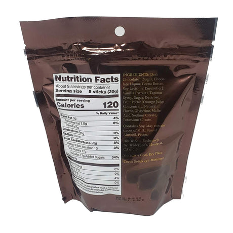 Palitos de chocolate oscuro con naranja 4 oz