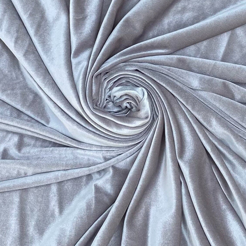 Stretch Velvet Feather Gray