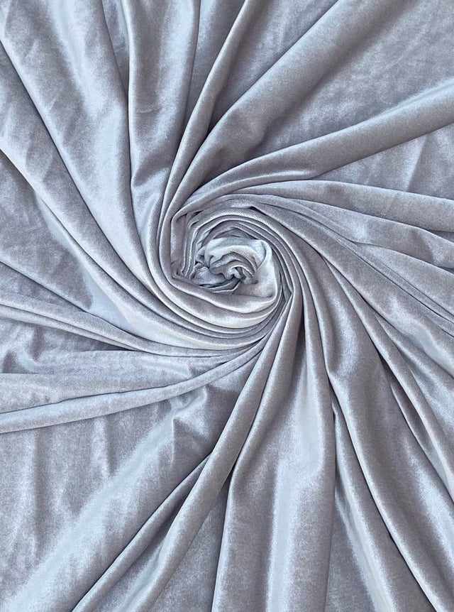 Stretch Velvet Feather Gray