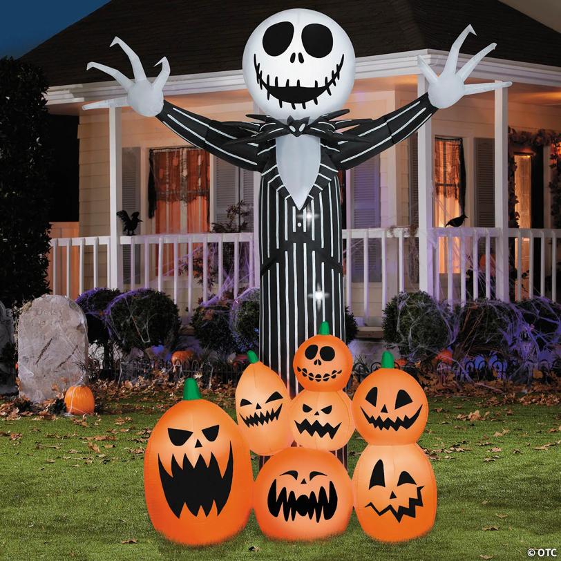 9 Ft. Airblown Inflatable Giant Animated Jack Skellington Halloween Yard Decoration